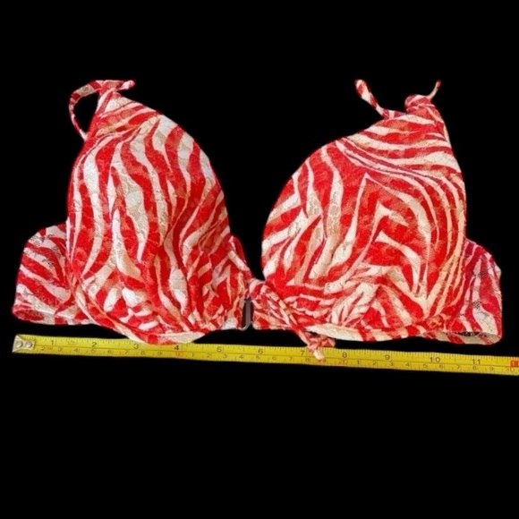 Vintage Red Zebra Print Lace Bikini - Picture 2 of 3